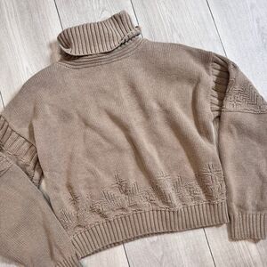 Vintage Courtney Rhodes Brown Turtleneck Pullover Sweater w/ Shoulder Pads Small